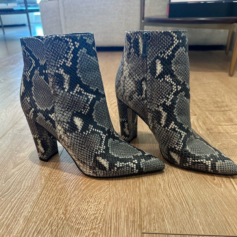 Women’s Sam Edelman Pointed Toe Block Heel Bootie - Multi Snake Print - 7